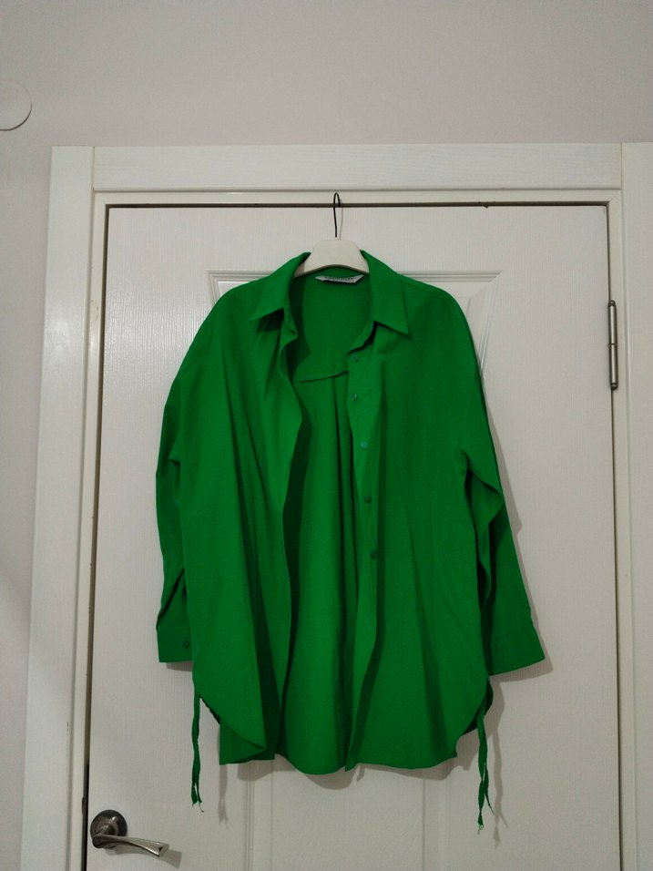 Yeşil Salaş Gömlek - Görsel 2