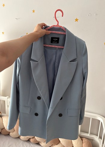 Zara Sik Acik Mavi Cift Dugmeli Blazer Ceket