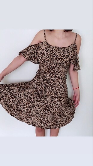 Leopar yazlık elbise