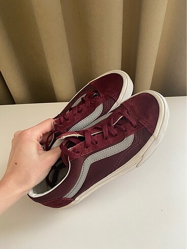 35 Beden bordo Renk Orijinal Vans spor ayakkabısı, 35