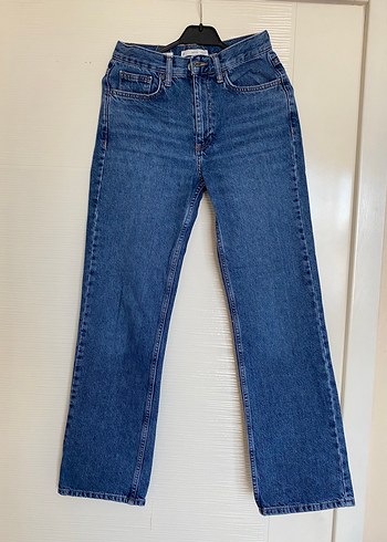 Mango Marka Mavi Yuksek Bel Denim Jean