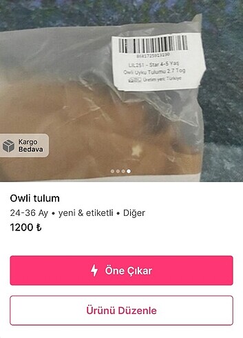 Owli uyku tulumu 