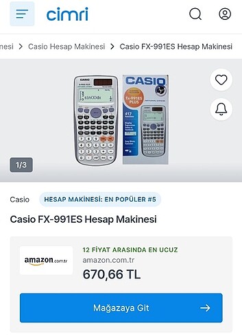 Casio hesap makinası 