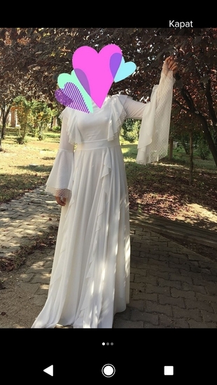 42 Beden beyaz abiye elbise