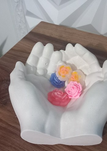 Çiçek Şeklinde Pastel Renk Mum Seti dekoratif