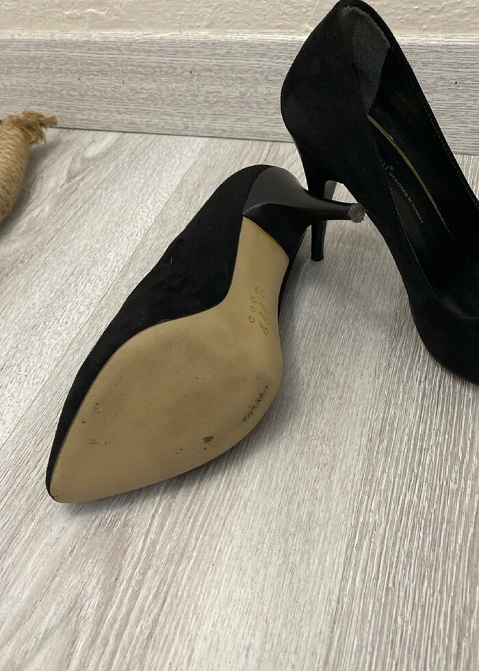 Siyah nubuk stiletto - Görsel 3