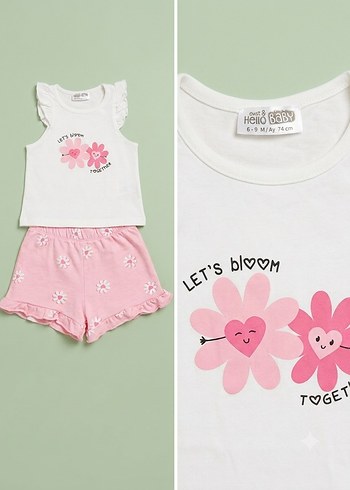 HelloBaby Hello Baby Cicekli Kiz Cocuk Takimi