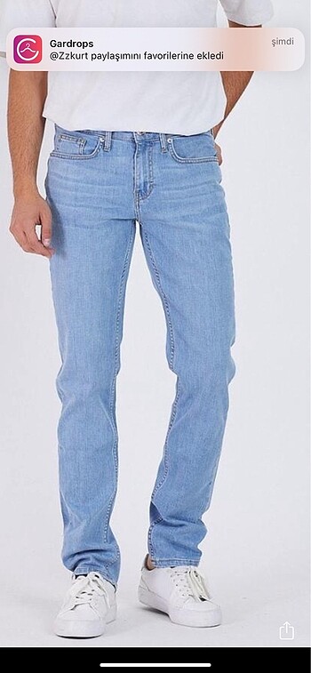 Erkek Açık Mavi Slim Fit Jeans 31-34 beden