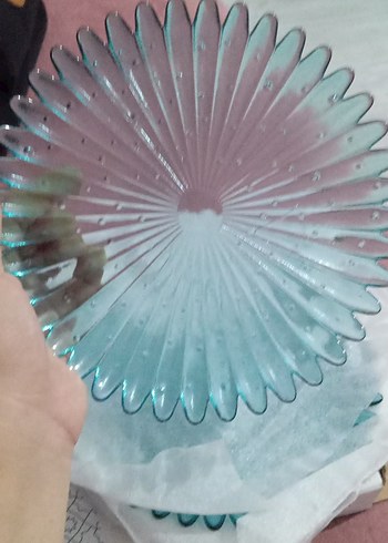 Beden Colorina Çiçek Desenli 4'lü Turkuaz Pasta Tabağı