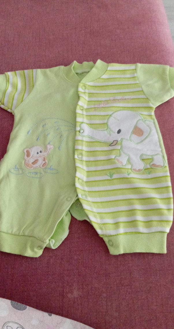 Yeşil Bebek Kısa Kollu Tulum - Görsel 2