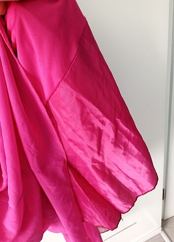 Pembe uzun elbise - Görsel 5