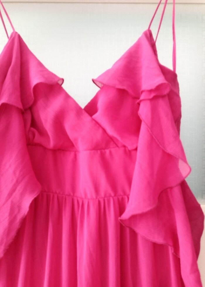 Pembe uzun elbise - Görsel 2