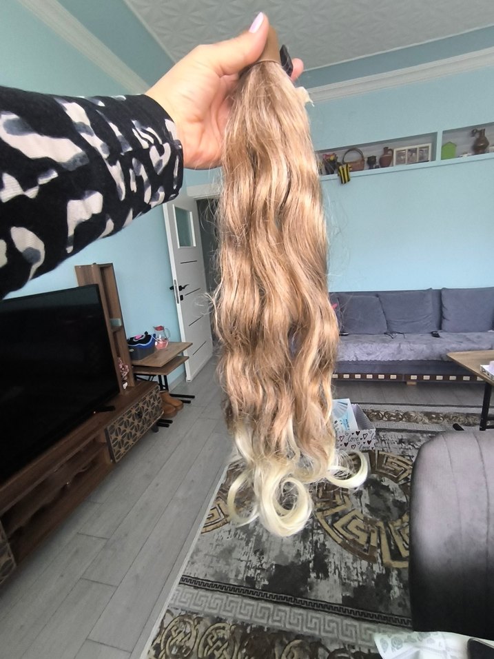 Bej Püsküllü Kadın Saç Aksesuarı - Görsel 2