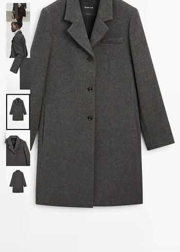 Massimo Dutti Sikligin Simgesi Antrasit Gri Uzun Kaban