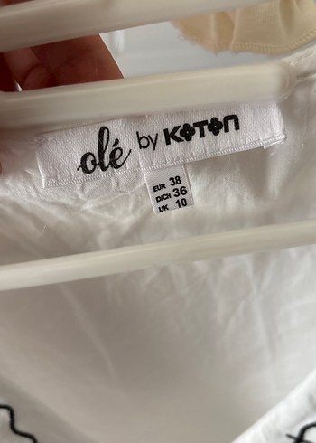 38 Beden beyaz Renk Nakışlı, Düğmeli, Bohem Beyaz Kadın Gömlek