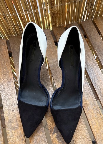 Mavi Süet Kadın Stiletto Topuklu Ayakkabı