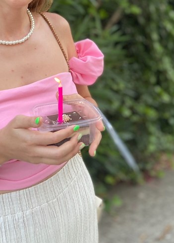 Trendyol & Milla Pembe kolları lastikli büstiyer
