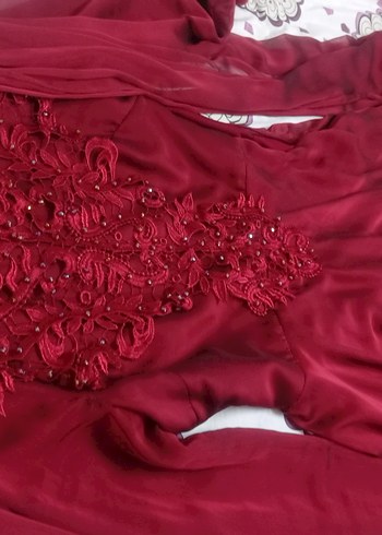 pelerinli Kadın Abiye şal dahil - Görsel 8