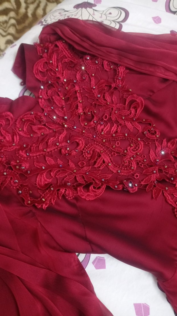 pelerinli Kadın Abiye şal dahil - Görsel 5