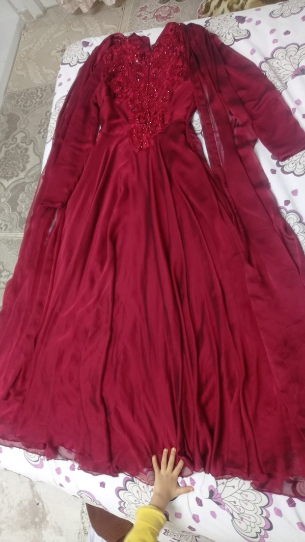 pelerinli Kadın Abiye şal dahil - Görsel 3