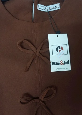 Kadın Uzun Kahverengi Basic Elbise - Görsel 3