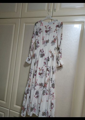 Pembe Uzun Kollu Piliseli Kadın Elbise - Görsel 5