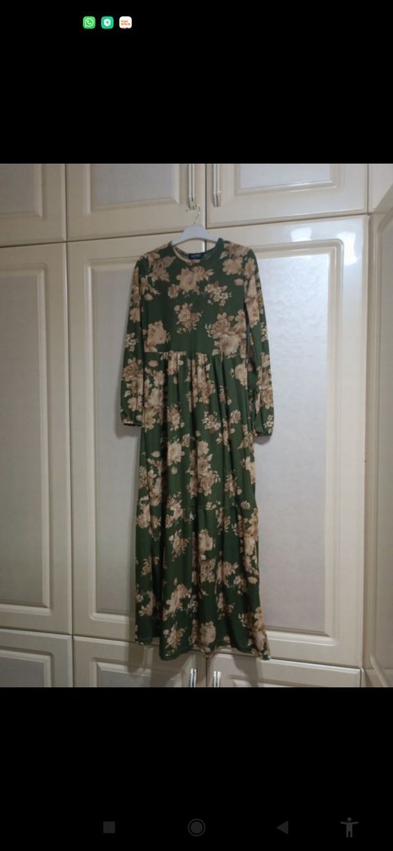 Pembe Uzun Kollu Piliseli Kadın Elbise - Görsel 3