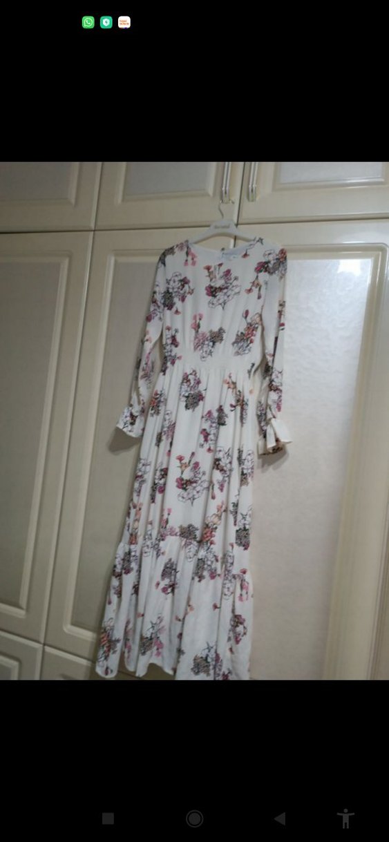 Pembe Uzun Kollu Piliseli Kadın Elbise - Görsel 5