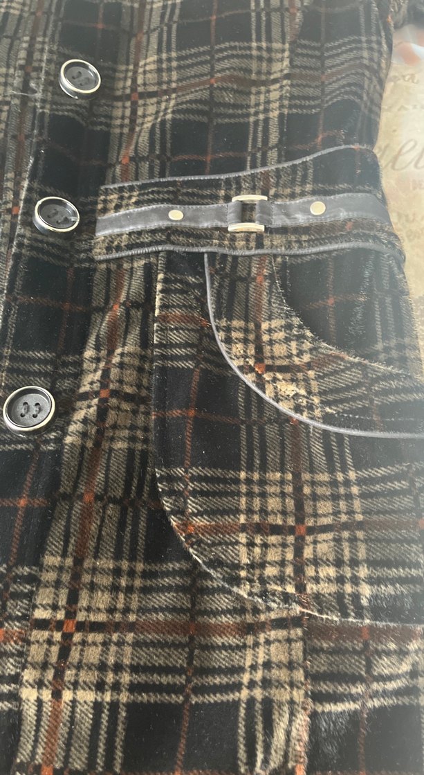 Düğmeli Uzun Siyah Gotik kadife Kadın Kaban - Görsel 2