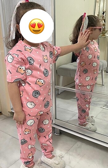5 Yaş Beden yumuşacık kız çocuk pijama takımı