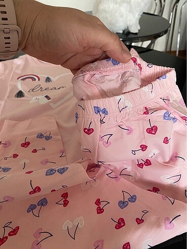 5 Yaş Beden pembe Renk yumuşacık kız çocuk pijama takımları