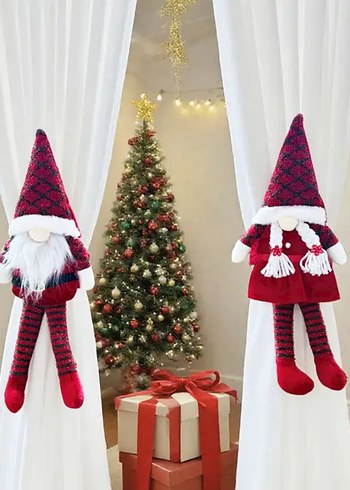 Renkli Noel Temalı Cüce perde bağı - Görsel 2