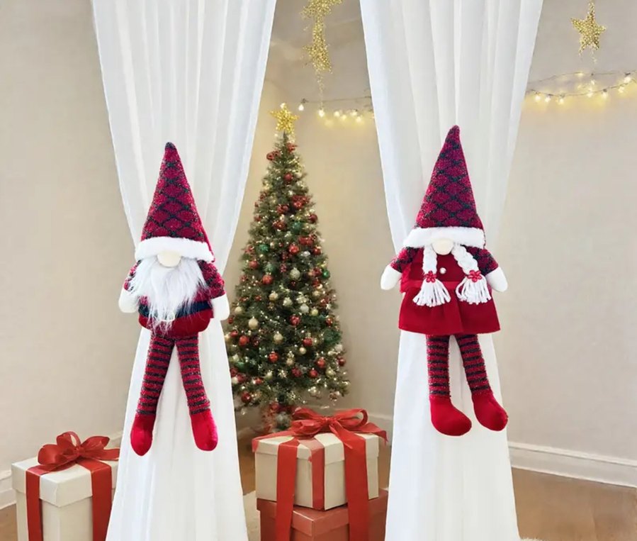 Renkli Noel Temalı Cüce perde bağı - Görsel 2