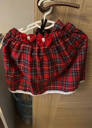 Ekoseli elbise tokalı - Görsel 3