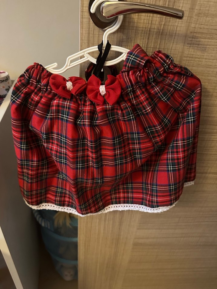 Ekoseli elbise tokalı - Görsel 3