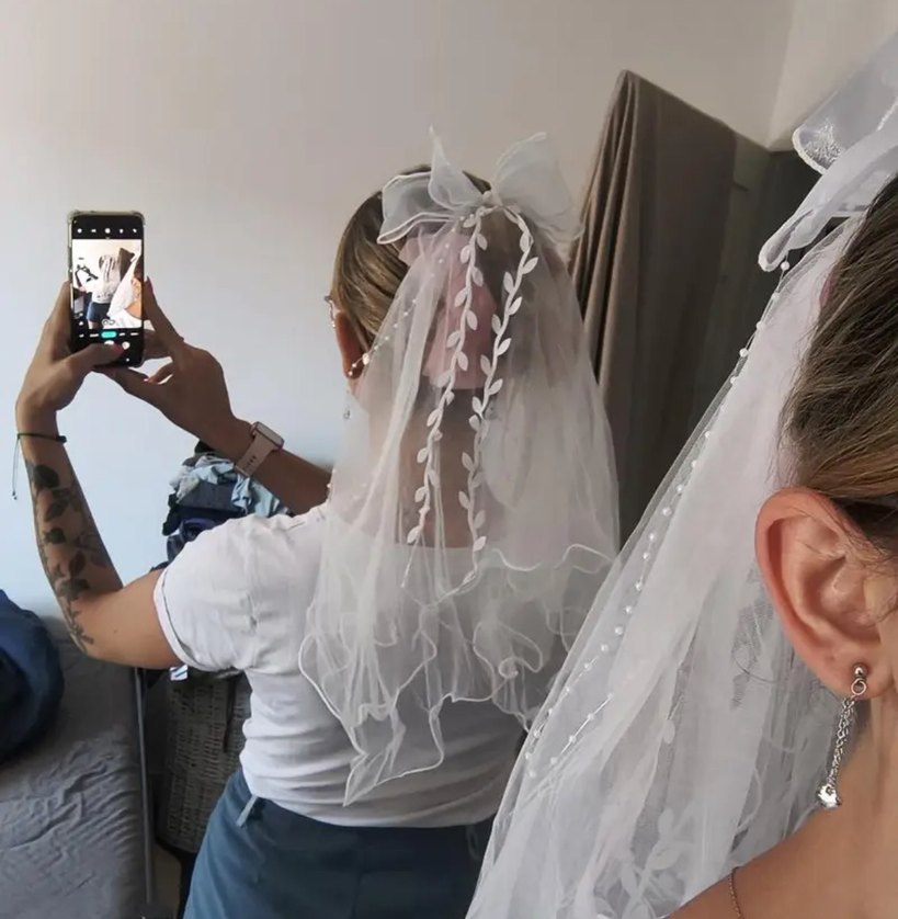 Fiyonklu Beyaz  Duvak - Görsel 3