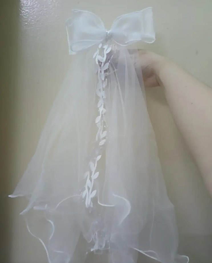 Fiyonklu Beyaz  Duvak - Görsel 5