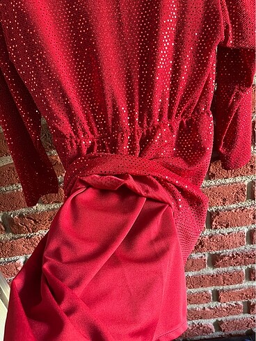 xl Beden Koton kırmızı elbise