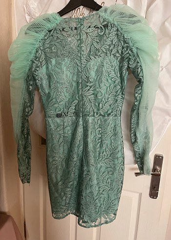 Raisa&Vanessa X Trendyol Dantel Detaylı V Yaka Uzun Kollu Elbise - Görsel 3