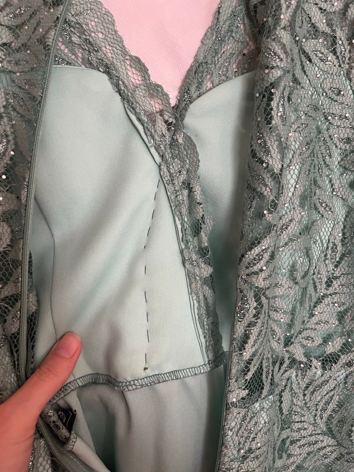 Raisa&Vanessa X Trendyol Dantel Detaylı V Yaka Uzun Kollu Elbise - Görsel 5