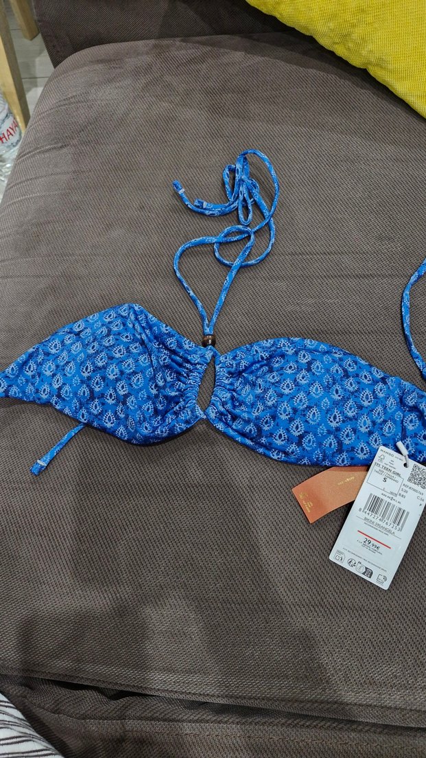 Mavi Desenli Bohem Büstiyer Bikini Üstü - Görsel 2