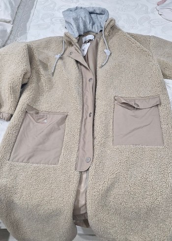 stradivarius pelus uzun mont - Görsel 5