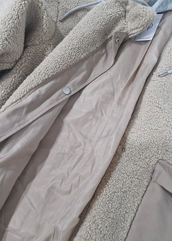 stradivarius pelus uzun mont - Görsel 2