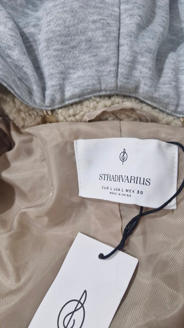 stradivarius pelus uzun mont - Görsel 4