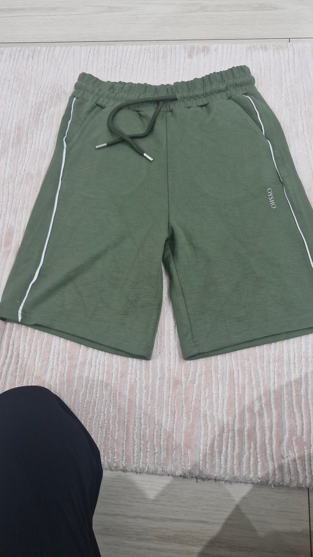 Oysho Haki Rahat Eşofman Altı sort - Görsel 5