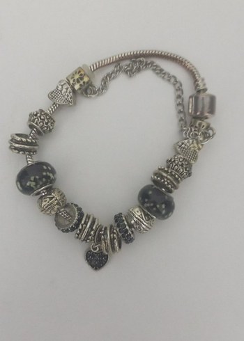 Accessorize  Antik Gumus Boncuklu Kalpli Bileklik