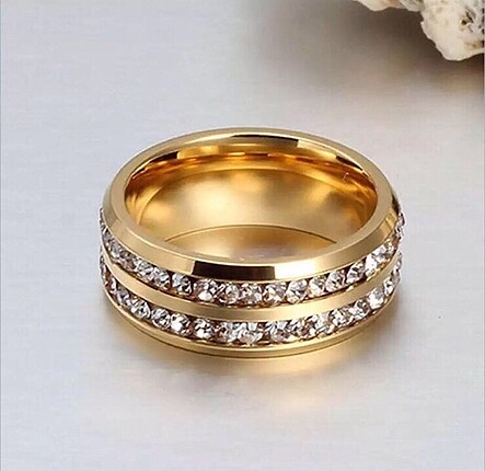 8mm çiftsıra tamtur çelik alyans