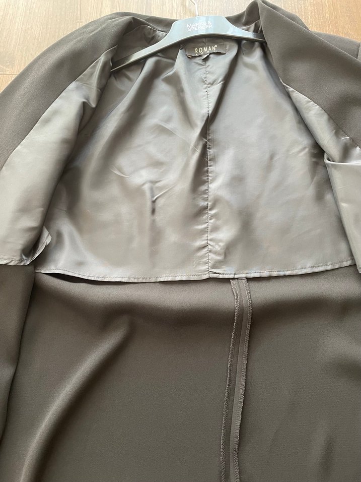 Roman Siyah Uzun Kollu İnce Yarım Astar KrepCeket — görsel 5/7