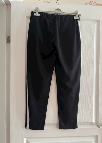 Siyah Çizgili Kadın Kumaş Pantolon - Görsel 2