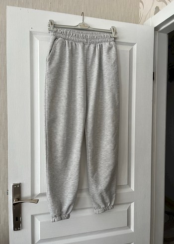 Gri Kadın Keten Rahat Kesim Eşofman - Görsel 2